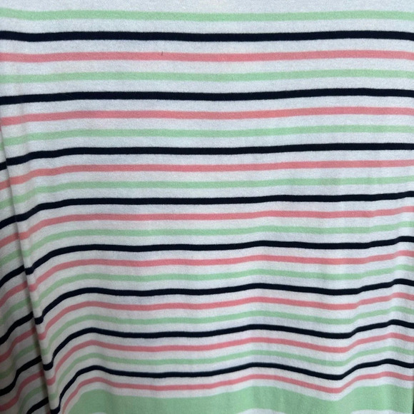 Talbot's Cream Blue, Peach and Green Striped 3/4 Sleeve Blouse- Women's 2X - Picture 3 of 6